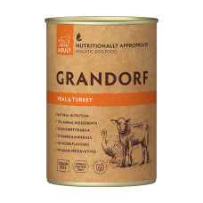 Grandorf konzerva pro psy Adult Telecí a krocan 400g