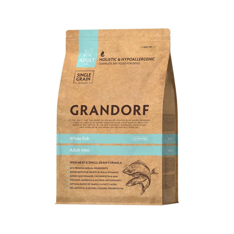 Grandorf granule pro psy Adult Mini - Bílá ryba 3kg