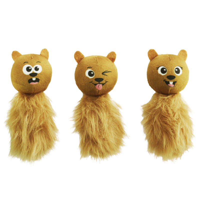 Nina Ottosson Plyšoví Čipmánci 3ks - hračka pro malé psy