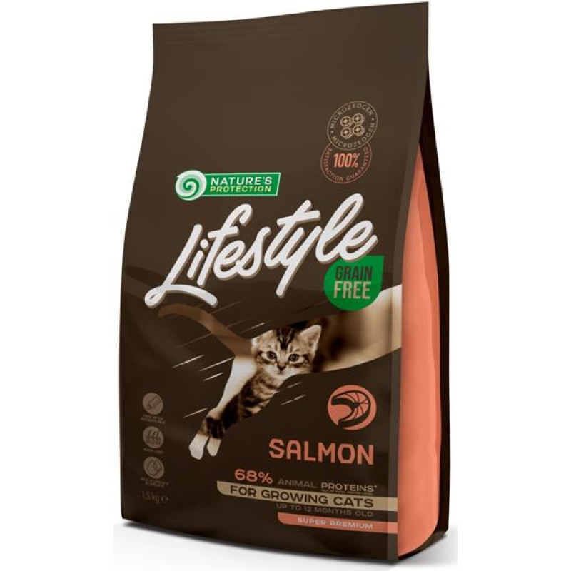 Nature's Protection Cat Dry LifeStyle GF Kitten Salmon 1,5 kg