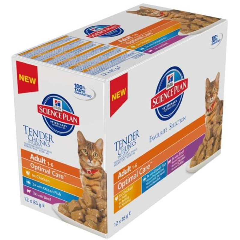 Hill's Science Plan Feline  Adult kapsička Chicken+Beef+Ocean Fish 12x85 g