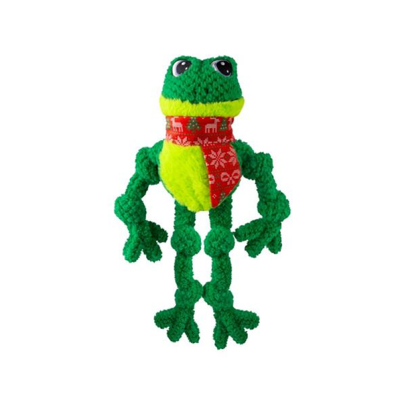 Hračka plyš vánoč. KONG Knots Frog L/XL