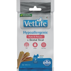 Vet Life Dog Dental Snack Hypoallergenic Pork Adult Mini 60 g