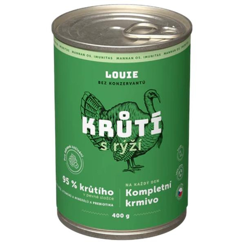 Louie konz. pro psy krůtí s rýží 400 g
