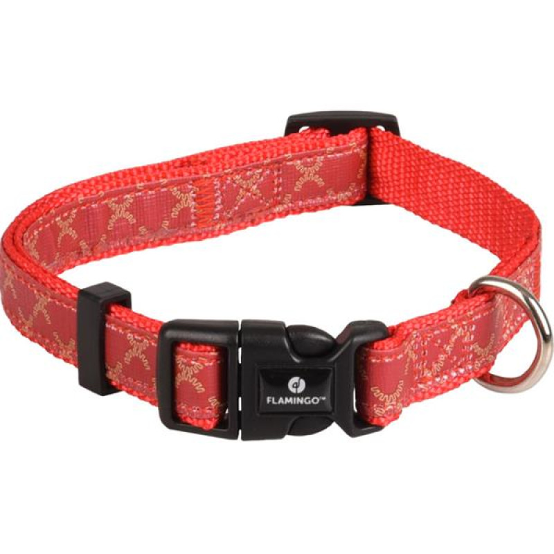 Obojek nylon Odin červený 1,5x30-45cm Flamingo