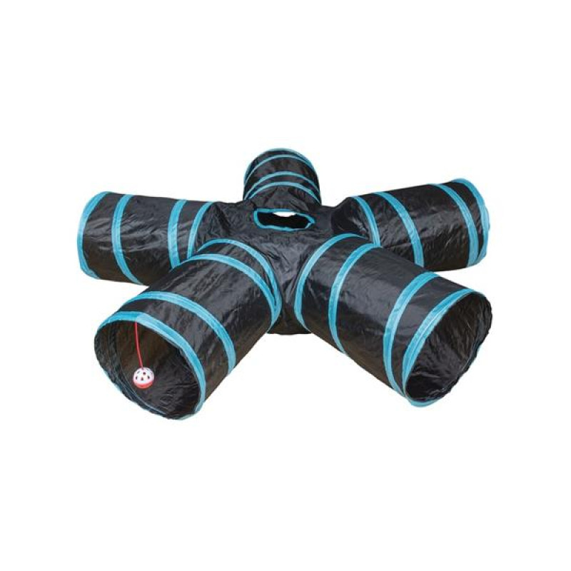 Tunel pro kočky Play hvězda 100x25cm modrý/černý Duvo+