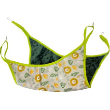 Pelech dr.savec závěsný loďka, lvi, lahv. zelená minky 30x30cm