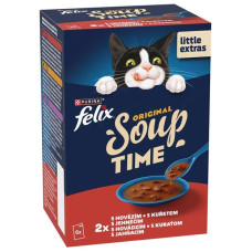 Felix Soup cat -Polévky kuře,jehně,hovězí 6 x 48 g