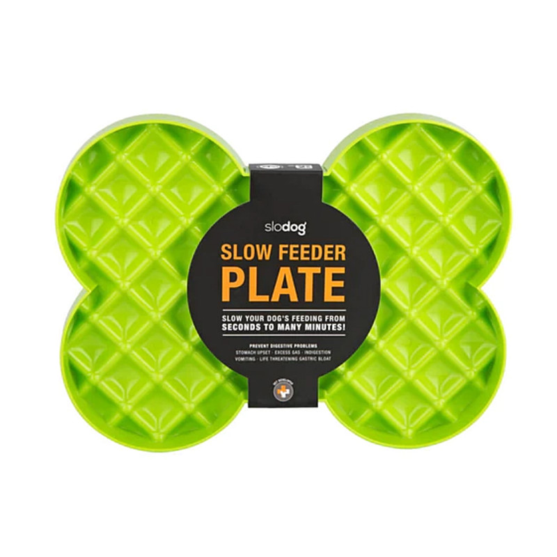 LickiMat SloDog lízací / zpomalovací miska kost zelená