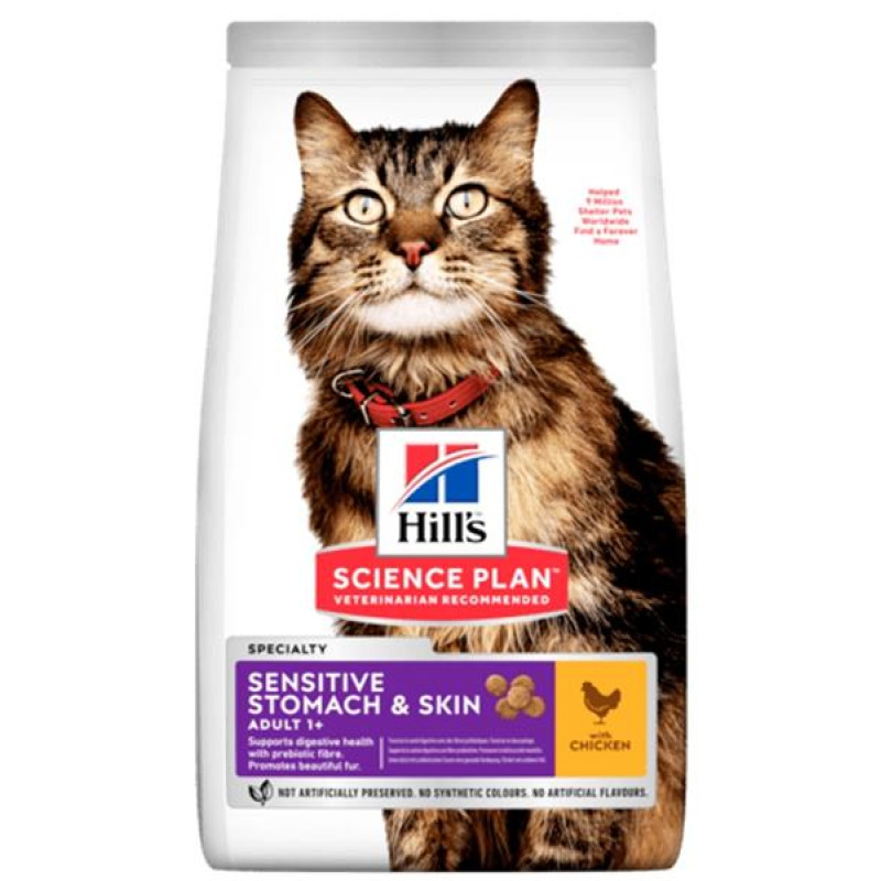 Hill's Science Plan Feline  Adult Sensitive Stomach & Skin Chicken 1,5 kg