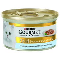 Gourmet Gold cat konz.-mořské ryby v omáčce se špenátem 85 g
