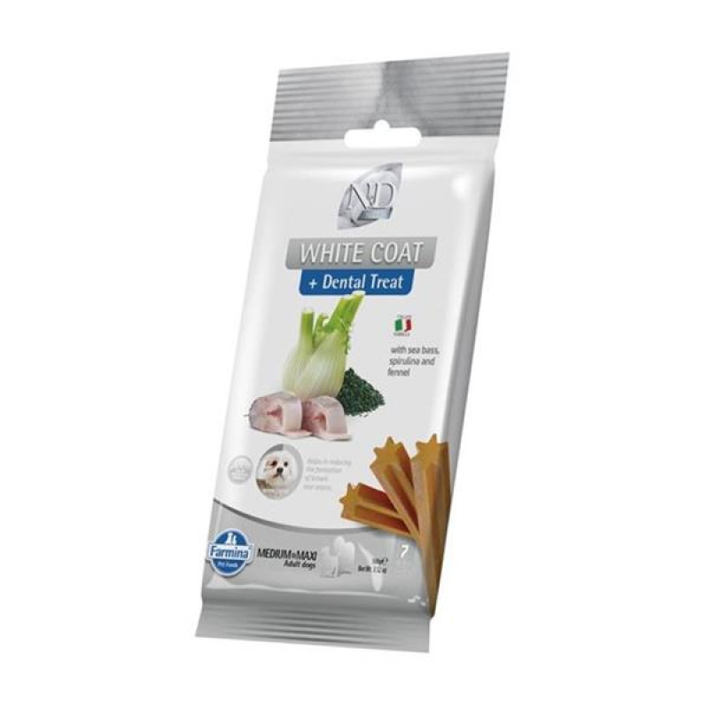 N&D WHITE Dog Dental Snack Sea Bass Adult Medium & Maxi 100 g