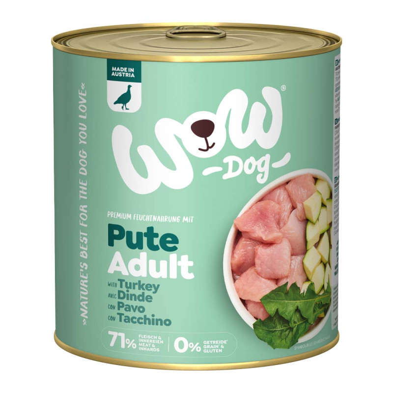 WOW Dog konzerva Krocan s cuketou Adult 800g