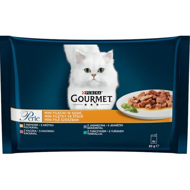 Gourmet Perle cat kaps.- Multip.minifiletky maso 4 x 85 g 
