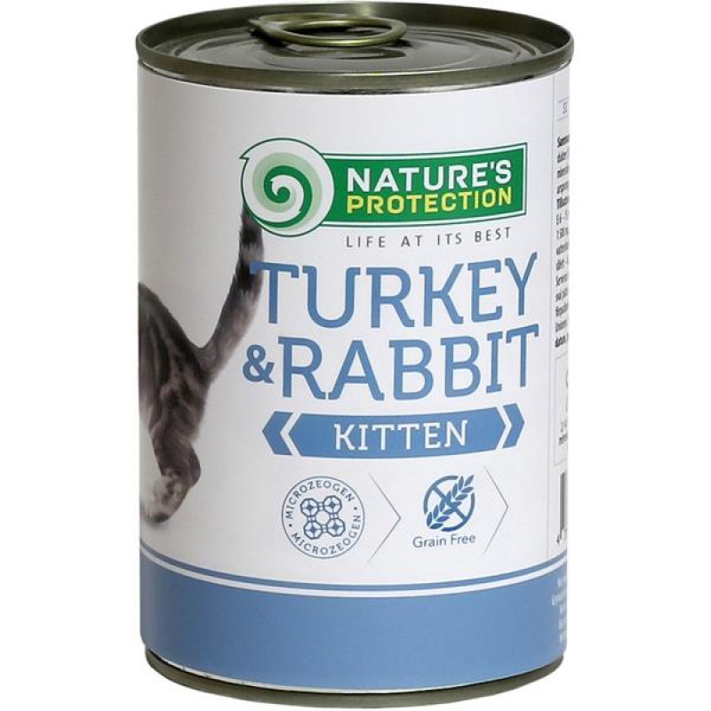 Nature's Protection Cat konz.Kitten krůta/králík 400 g