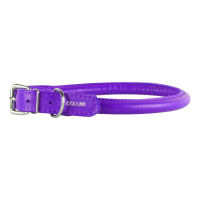Collar Obojek kožený Glamour Round - fialový (45-53cm/13mm)
