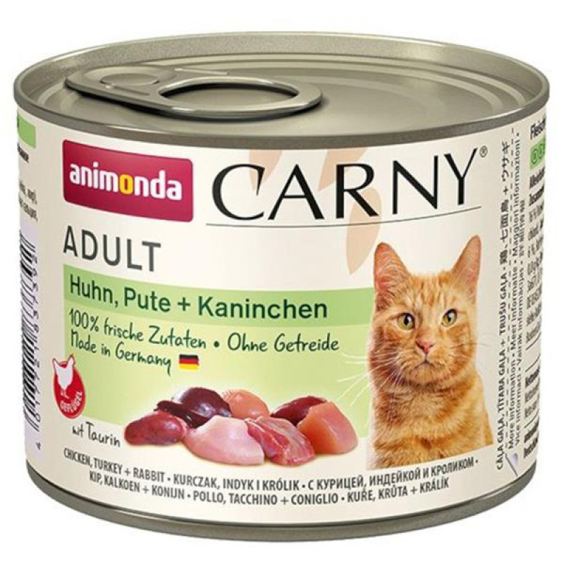 Animonda Carny cat  konz. - kuře, krůta + králík 200 g