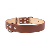 Obojek kožený Leather hnědý (56-68cm/3,5cm)