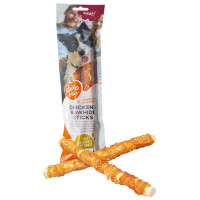 Duvo+ dog Meat! Chicken & rawhide sticks L, 2x25 cm