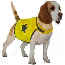 Reflexní vesta pro psa 48cm látková žlutá Duvo+