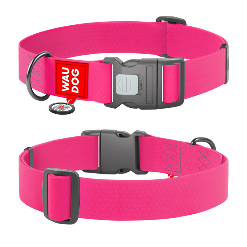 WAUDOG obojek voděodolný Collartex Plastic růžový QR (46-70cm/4cm)
