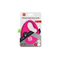 WAUDOG vodítko samonavíjecí se zásobníkem na sáčky Růžové 12kg/3m/S