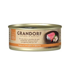 Grandorf konzerva pro kočky Tuňákový filet a kuřecí prsa 70g