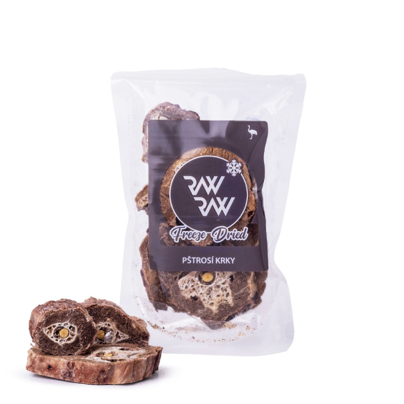 RAW RAW Freeze Dried Pštrosí krky 60g