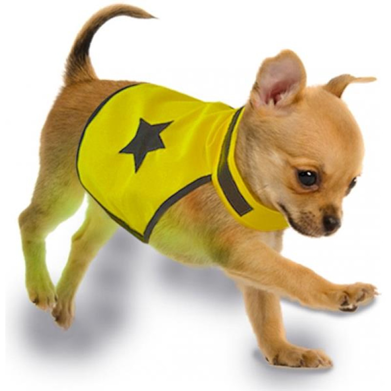 Reflexní vesta pro psa 40cm látková žlutá Duvo+