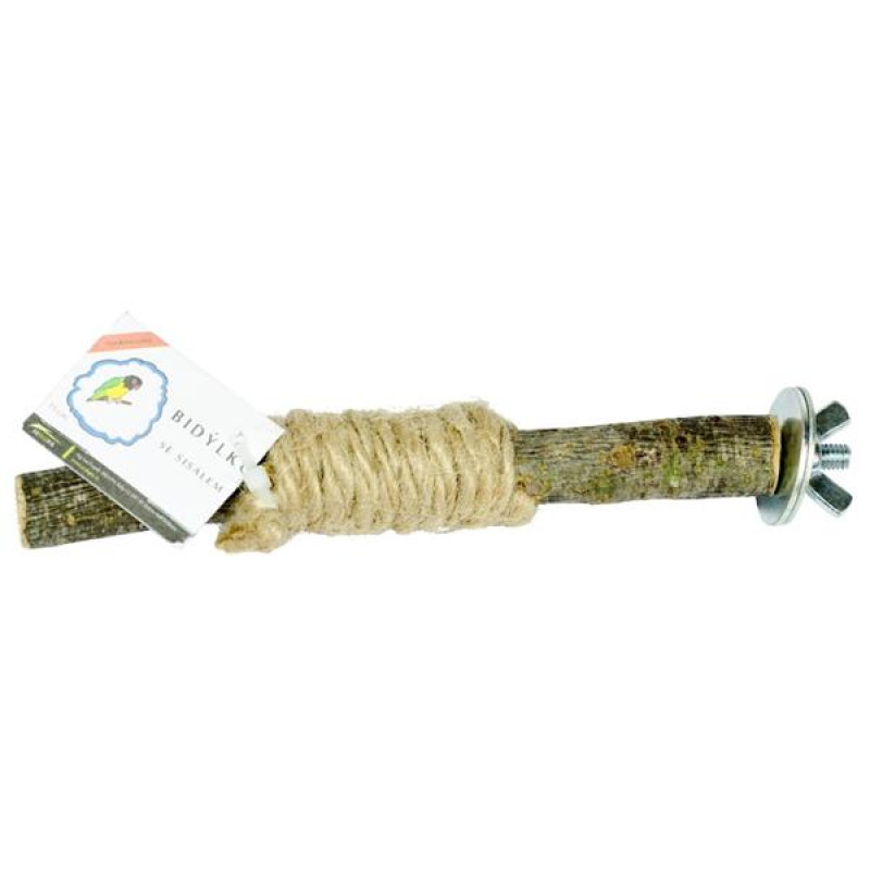 Bidýlko pták dřevo přírodní/sisál Sedupa 15 cm