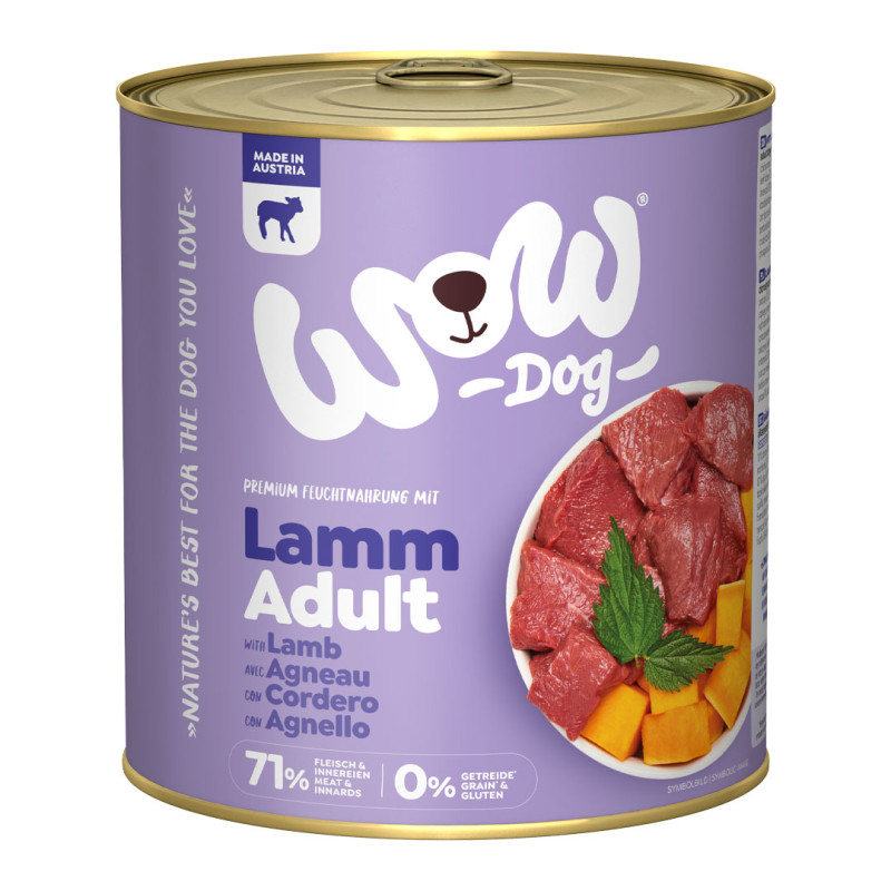 WOW Dog konzerva Jehněčí s dýní Adult 800g