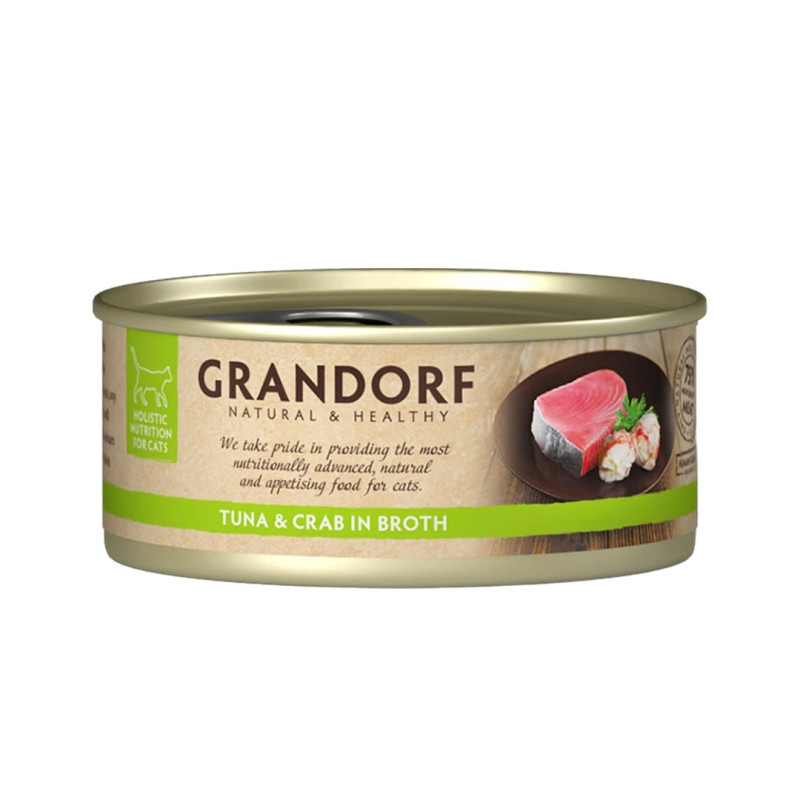 Grandorf konzerva pro kočky Tuňákový filet s krabem 70g