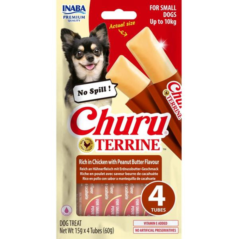 Inaba Churu Terrine Small Dog kuře a arašíd.máslo 4x15g