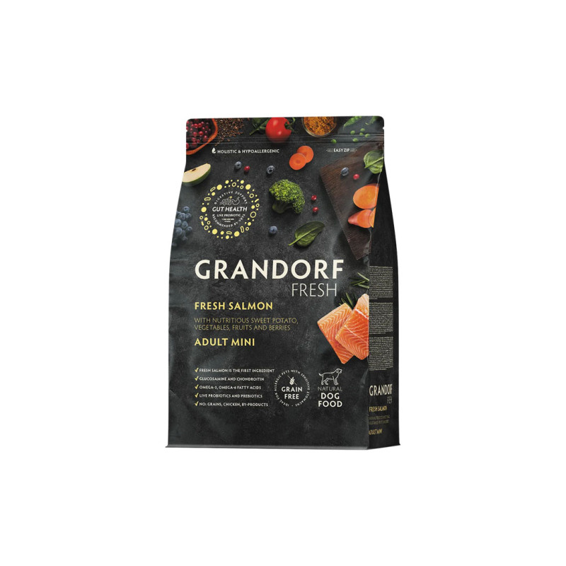 Grandorf FRESH granule pro psy Adult Mini - Losos 1kg