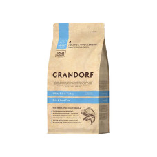 Grandorf granule pro kočky Adult Skin Care  - Bílá ryba a krocan  400g