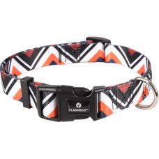 Obojek nylon Stian oranžovobílý M 2x40-55cm Flamingo