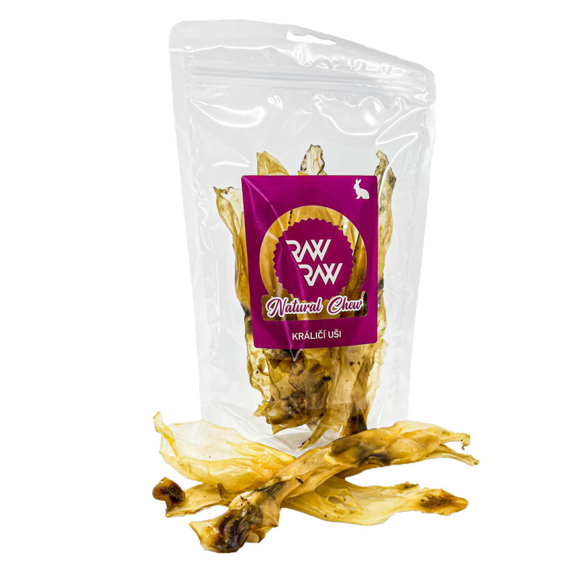 RAW RAW Natural Chew Králičí uši 80g DMT 4/26