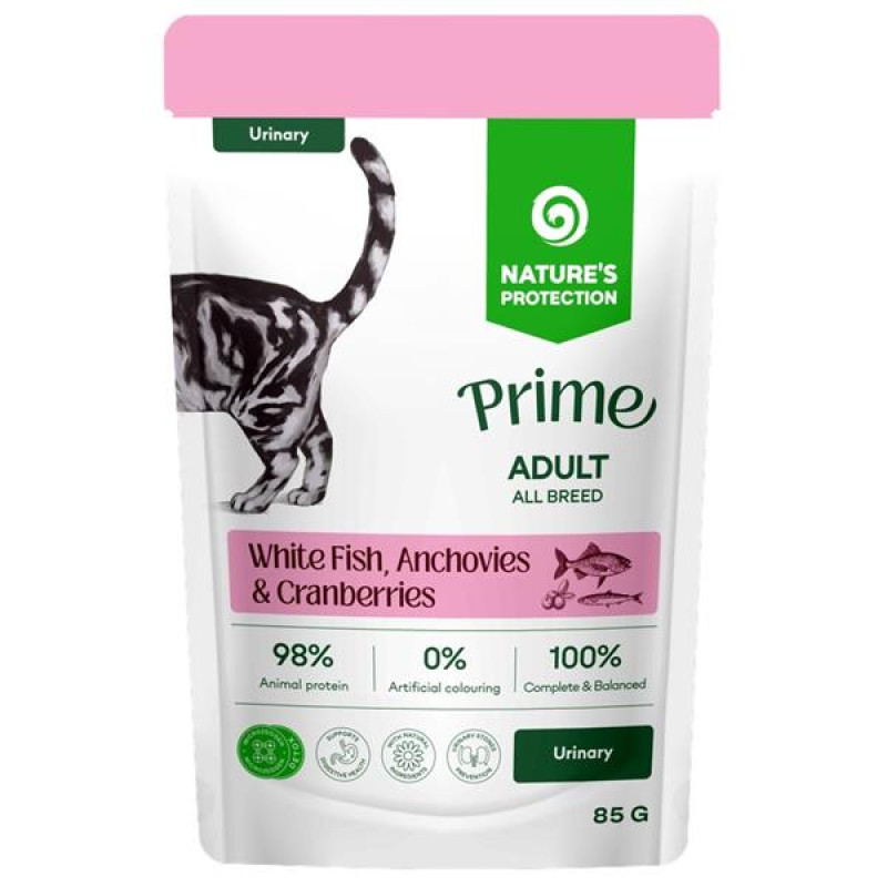 Nature's Protection Prime Cat kaps. Urinary White Fish/Anchovies 85 g