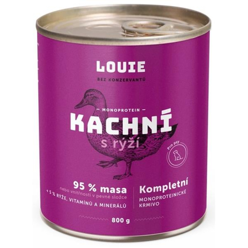 Louie konz. pro psy kachní s rýží 800 g