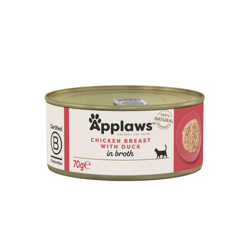 Applaws konzerva Cat Kuřecí prsa s kachnou 70g