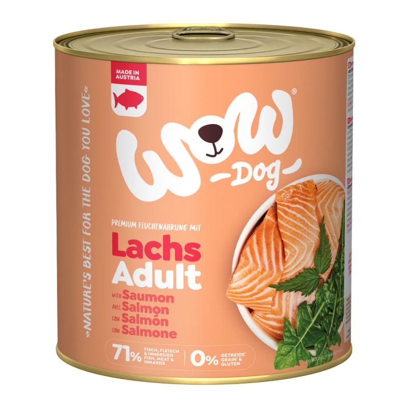 WOW Dog konzerva Losos s rajčaty Adult 800g