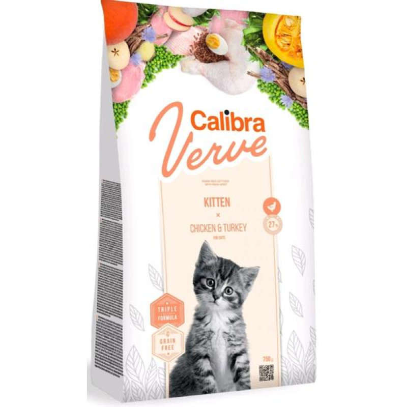 Calibra Cat Verve Grain Free Kitten Chicken&Turkey 750 g  