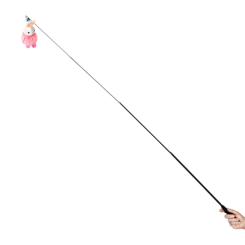 WAUCAT Teaser škádlítko pro kočky Chlupatý králíček 2v1