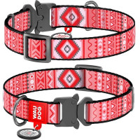 Obojek nylon 20mmx28-40cm WAUDOG Etno červený