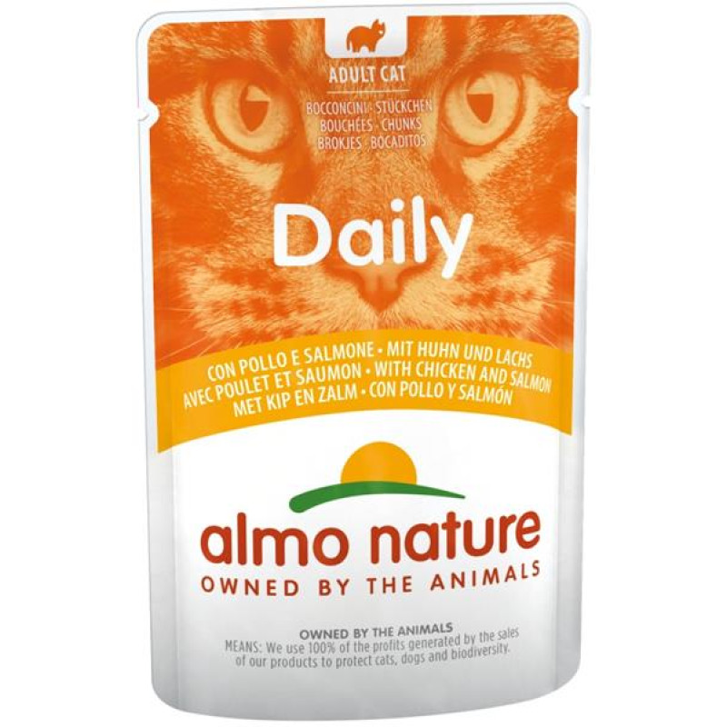 Almo Nature Daily Menu cat kaps. kuře a losos 70g