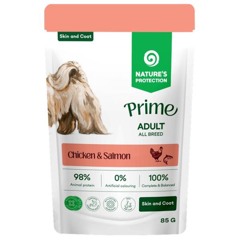 Nature's Protection Prime Dog kaps. Skin & Coat Chicken/Salmon 85 g