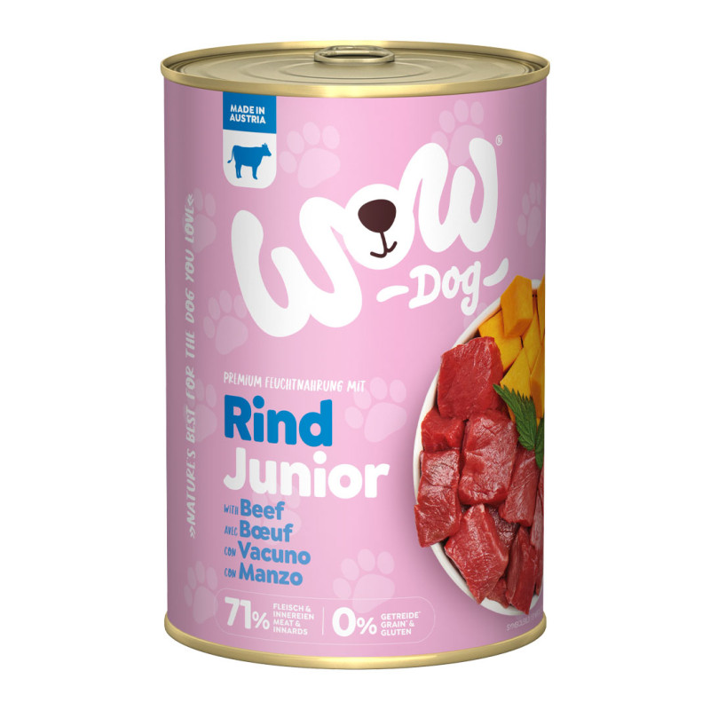 WOW Dog konzerva Hovězí s dýní Junior 400g