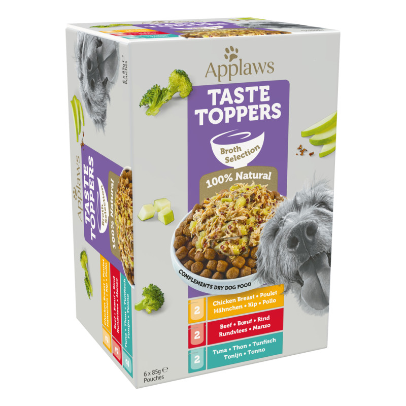 Applaws kapsička Dog Taste Toppers Broth Multipack 6x85g