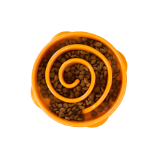 Outward Hound Zpomalovací miska Fun Feeder Swirl oranžová Medium