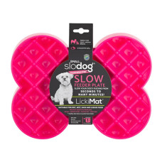 LickiMat SloDog Small lízací / zpomalovací miska kost růžová